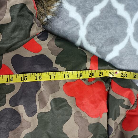 Members Only Jacket Mens XL Camo Black Hooded Faux Fur Lined Puffer Coat Warm - Picture 9 of 14